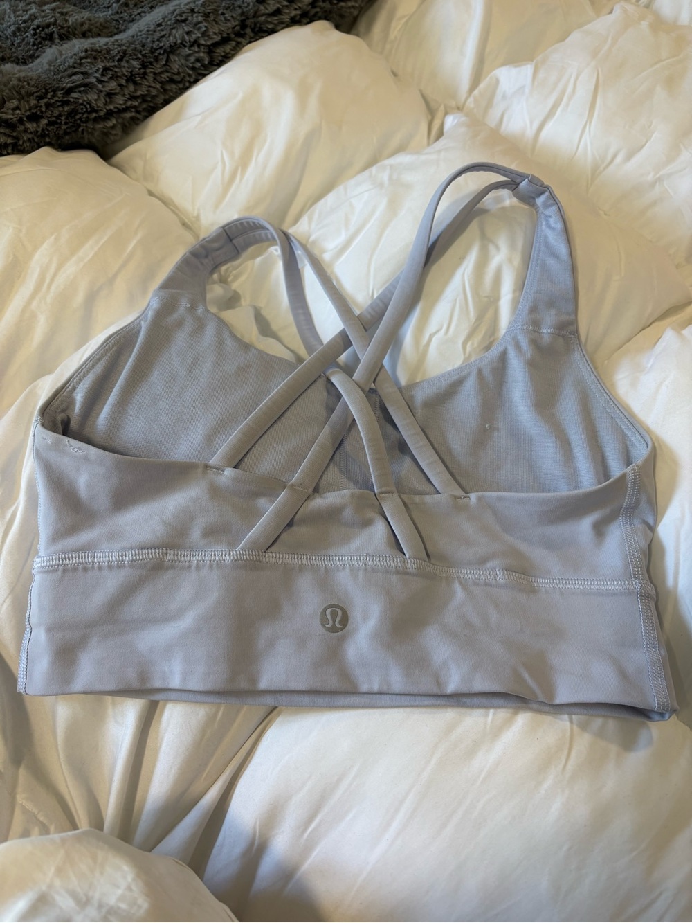 lululemon athletica Strappy Crisscross Sports Bra in Light Gray
